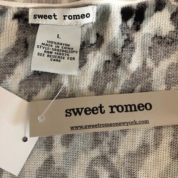 NWT Sweet Romeo leopard print jersey knit open cardigan size Large - Picture 7 of 8